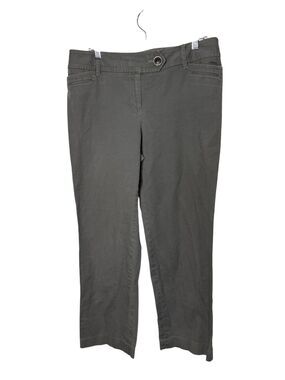 Ann Taylor LOFT Marisa Olive Chino Pants Size 10 Straight Leg Cotton Stretch